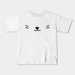 Cute Cat Face Mask - Lover of Cats (White) Kids T-Shirt